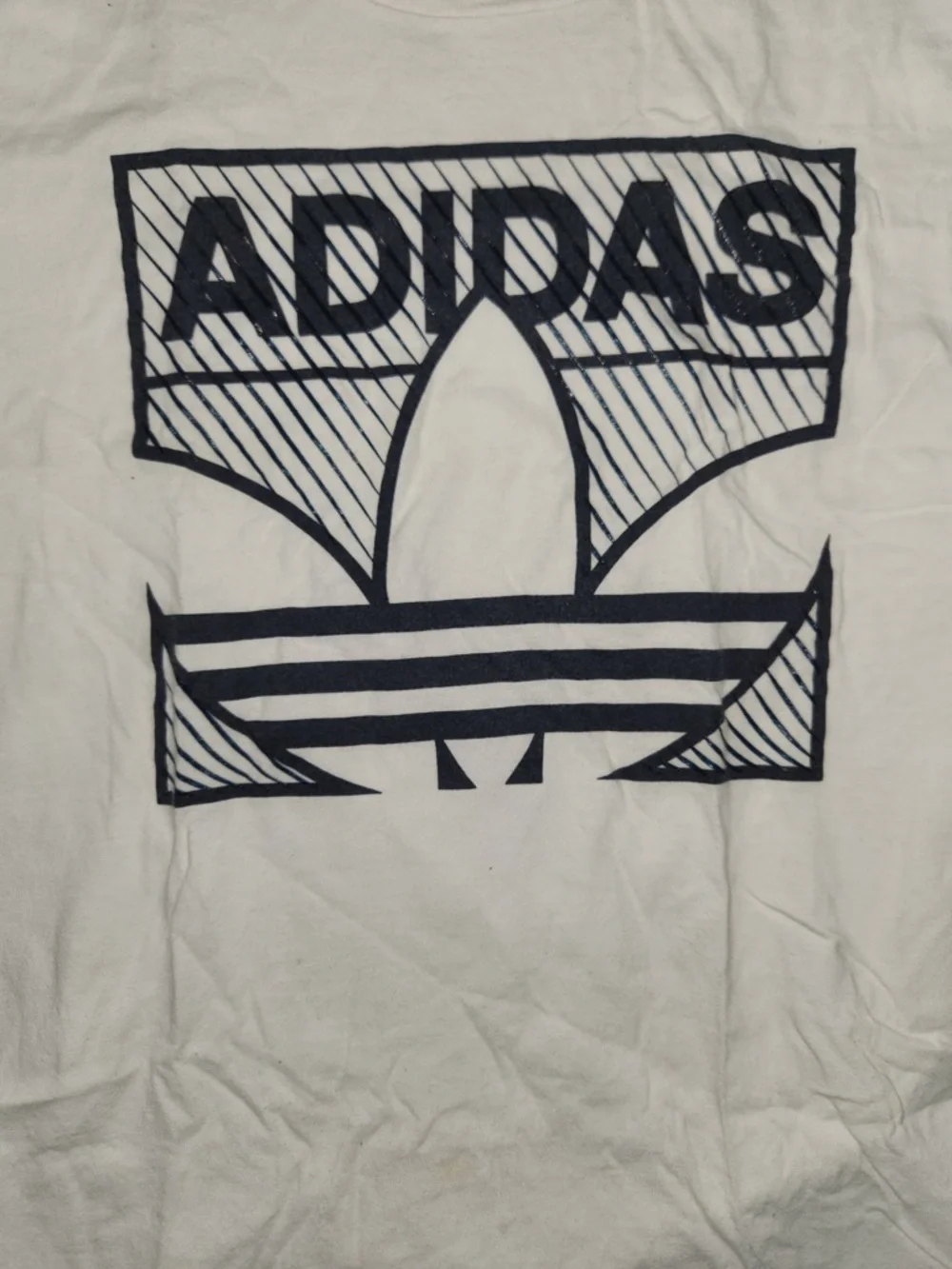Adidas White Tee with Light Gray Trefoil